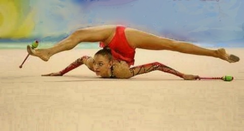 gymnast girl female woman exercise stretch sport work out floor
